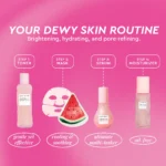 Glow Recipe Watermelon Glow Dewy Skin Routine Kit - Full Size Dew Drops Serum, Full Size Pink Juice Moisturizer, Travel Size PHA+BHA Pore-Tight Toner & Watermelon Jelly Sheet Mask (4 Count) - Image 4